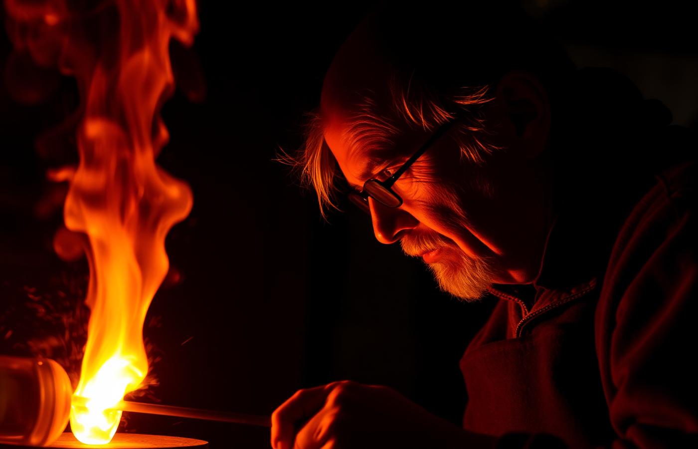 Glassmaker at work